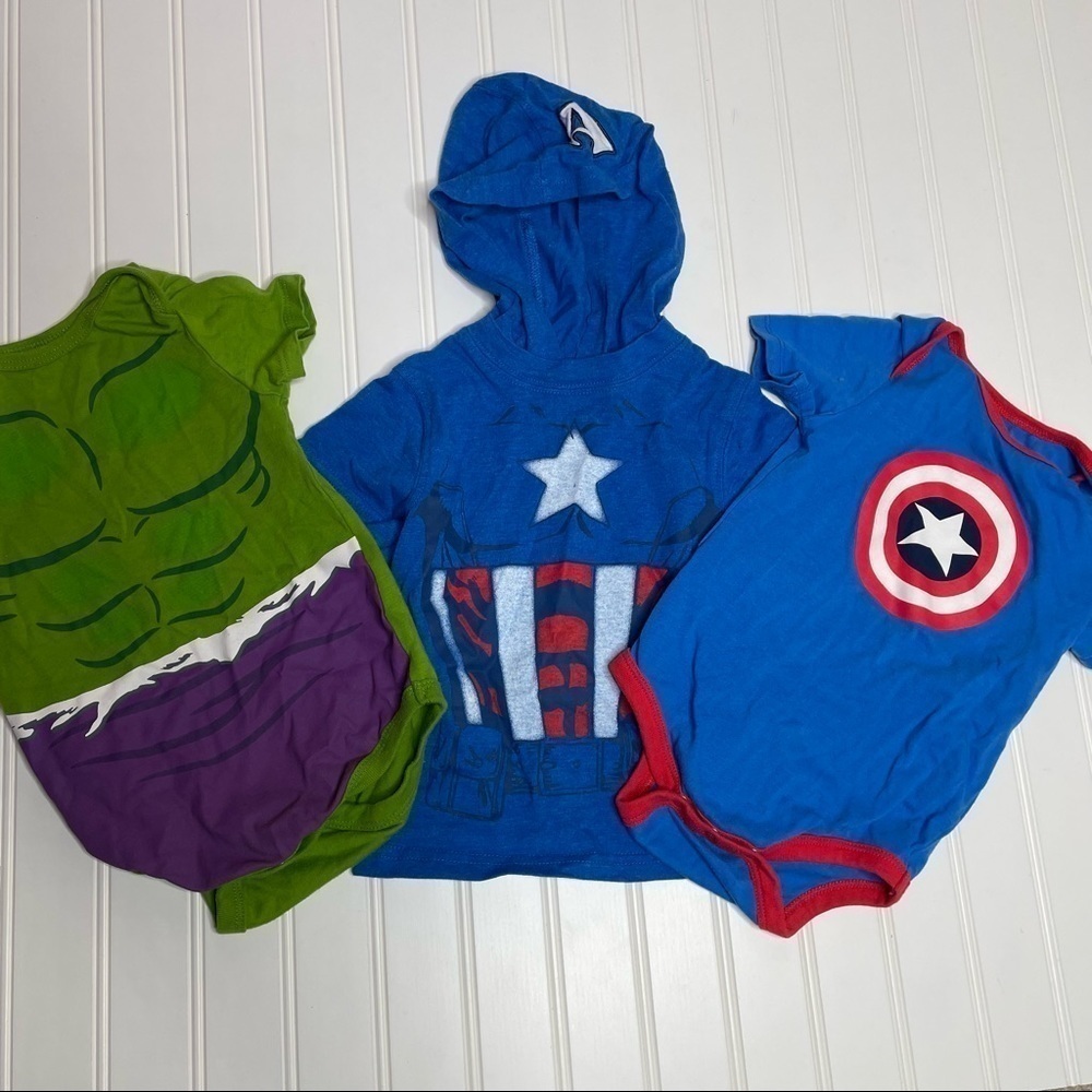 Marvel 18 month bodysuits and hooded shirt